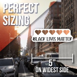 Black Lives Matter Heart Magnets Set - Equality and Justice Fridge Decor - Support BLM Movement - Racial Unity and Pride - Gift Idea - 5" Vinyl Sticker - Car Magnet - Made in USA - AAMT1786