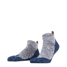 FALKE Lodge Men's Cotton House Socks in Grey Beige, Many Other Colours, Reinforced Indoor Socks with Pattern, Breathable, Nub Print, Non-Slip on the Sole, 1 Pair, Blue Storm 6340., 45/46 EU