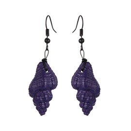 Seashell Earrings Purple Conch Seashell Witch Costume Accessories for Adults