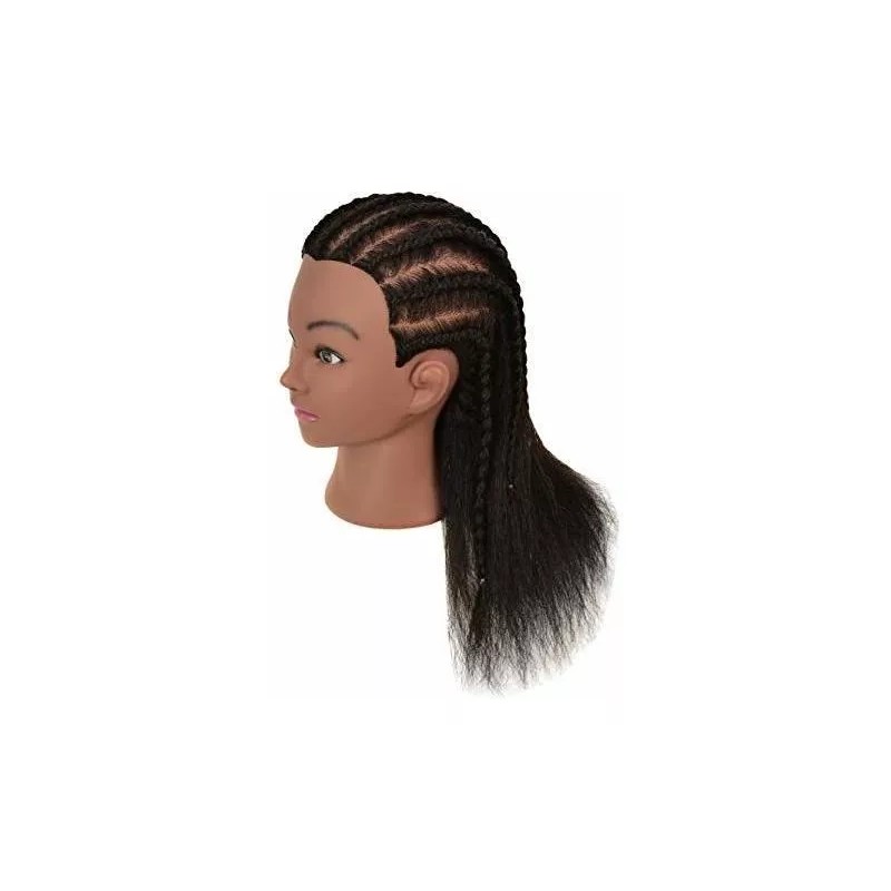 FUAI Maniqui Cabeza Cabello Natural Negro 55 Cm Coloración Fuai