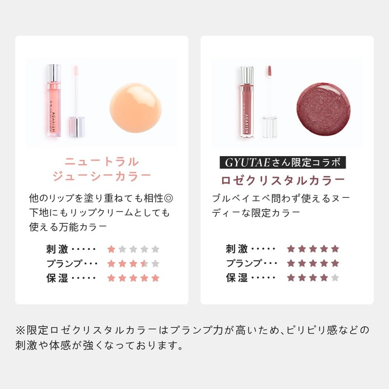 AGARISM QueeMe Bomb Shot Lip Plumper Rose Crystal 6.5ml Gift