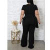 CXXQ Plus Size 2 Piece Outfits for Women Peplum Tops