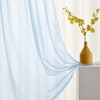 TOAVA DECO Sky Blue Sheer Curtains 45 Inch Length for