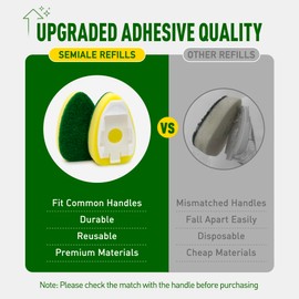 Semiale Non Scratch Dishwand Refills Sponge Heads, Heavy Duty Scrub Brush Sponges, Soap Dispensing Scrubbers, Common Compatible Dish Wand Refill Head Replacements for Kitchen Sink Dishwashing Cleaning