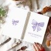 LIANHW Coquette Purple Bow Spiral Bible Notebook for Note Taking,