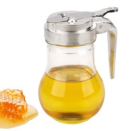 DODAMOUR 6.76 Oz Syrup Dispenser, Oil Dispenser Bottle with Non-Slip Handle, Reusable Syrup Bottle for Kitchen, No-Drip Pourers for Maple Syrup, Honey, Sirop (Transparent)