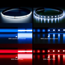 BTF-LIGHTING FCOB COB LED Strip RGBW 6500K 896LED/m 16.4FT DC12V Color Changing Flexible High Density Uniform Light 12mm Width for Home Indoor Decoration(No Adapter or Controller)