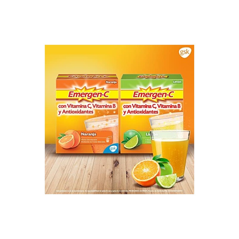 Emergen-C Polvo Efervescente de Vitamina C Sabor Naranja – 10