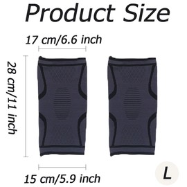 HZYUEKUN HZYUEKUN Knee Brace Knee Pads Knee Support Elastic Knee Sleeves Outdoor Non-Slip Injury Rehabilitation Compression Black Knee Sleeves for Arthritis, Running, Squats, Sports(L)