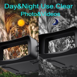R6 10 Megapixel 1080P Outdoor Night-Vision Infrared Optical Binocular Night-Visions 9 Languages Optional 5X Digital Zoom Photo Video Playback Modes 300M Full Dark Viewing Distance with 7 Level Infrared Light Adjustable for Outdoor Hunt Boating Journey