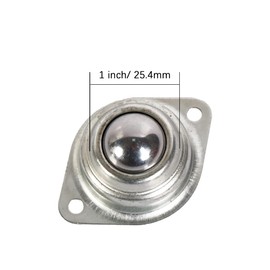 HLMOptimo 1” Rolling Ball Transfers 16 pcs, Universal Transfer Bearings of 400 Lbs Load Capacity, Two-Hole Flange Mounted Roller Bearings for Conveyor Transmission Furniture Wheelchair