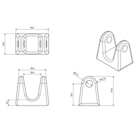 Tailboard ForketTailgate Weld-on Tailgate Dropside Forged Steel for 20mm Shaft