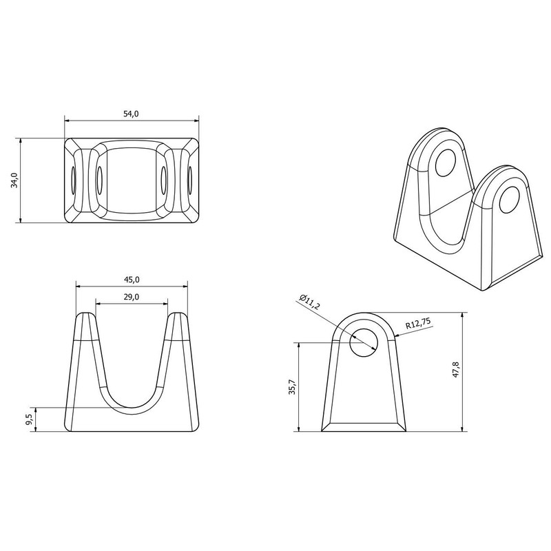 Tailboard ForketTailgate Weld-on Tailgate Dropside Forged Steel for 20mm Shaft