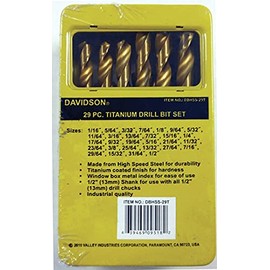 29 PC Titanium Coated HSS Drill Bit Set