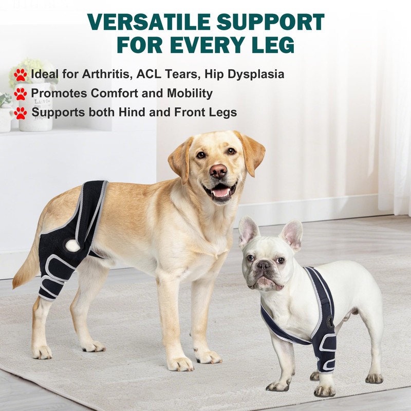 Dog Knee Brace for ACL Support, Adjustable Leg Brace for