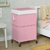 Chrislley 90L Slim Laundry Hamper with Wheels,Rolling Laundry Basket with