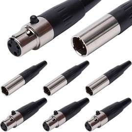 Xiatiaosann 3 Pin Mini XLR Male, TA4F Adapter Plug Female and TA4F Adapter Plug, Mini XLR Ends, Replacement Audio Plug for Microphone (Pack of 6)