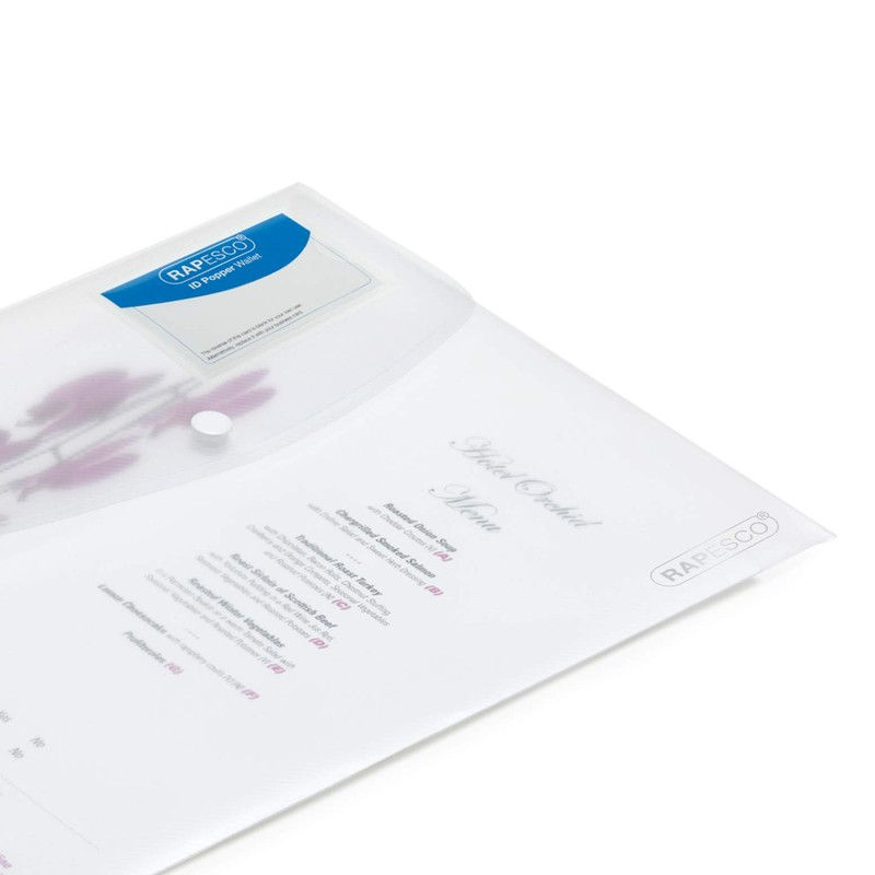 Rapesco 1629 A4+ ID Snap Folder - Clear - 5