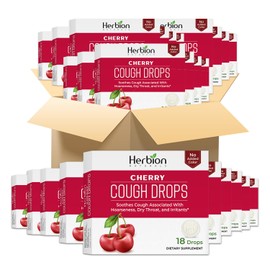 HERBION Naturals Natural Cherry Flavored Cough Lozenges, Dietary Supplement, Cough Relief, 18 Lozenges (Pack of 48)