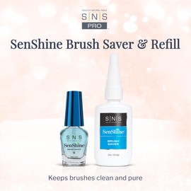 SNS Nail Polish Remover for Nail Dip Powder, SenShine Brush Saver Refill - Maintains Soft & Clean Brushes Between Applications-Travel Size Gel Nail Polish Remover for Hardened Brush Bristles - 2 FL OZ