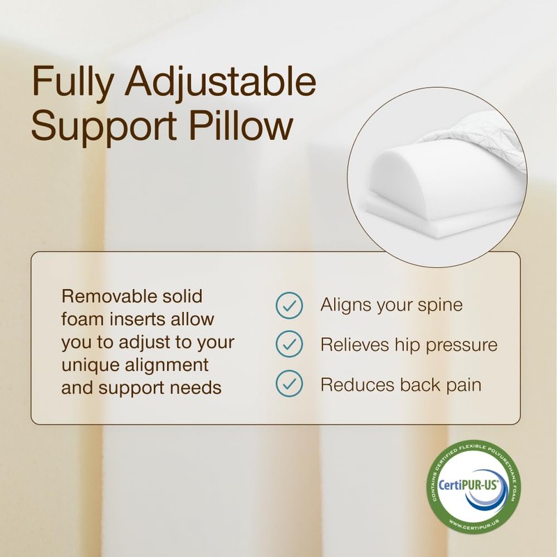 Coop Home Goods Four Position Adjustable Support Pillow, 21 x