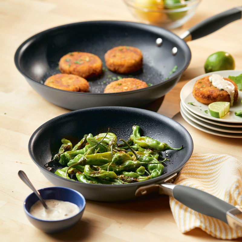 Anolon Advanced Home Hard-Anodized Nonstick Skillets (2 Piece Set- 10.25-Inch