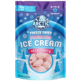 Arctic Farms Freeze Dried Premium Ice Cream That Does Not Melt (5 Ingredients) (2.5oz, Strawberry)