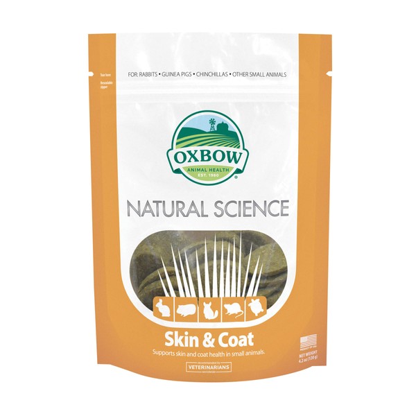 Oxbow Natural Science Skin & Coat Supplement - High Fiber, Palm Oil, Omega 3 and 6 Fatty Acids for Small Animals, 4.2 oz.
