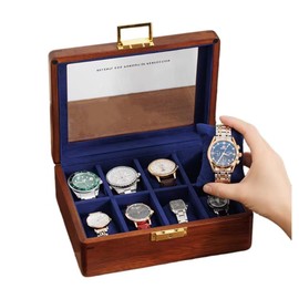 Solid Wood Watch Box 8 Slots With Glass Lid Walnut Collection Case For Men Women Luxury Wooden Display Organizer Storage Holder