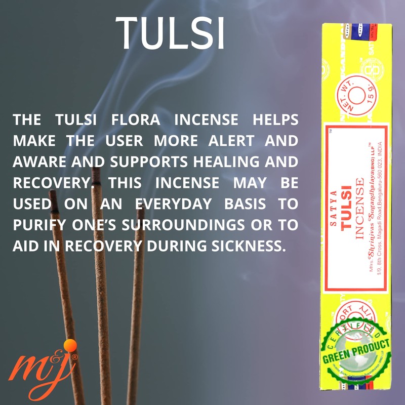 Original Satya Nag Champa Tulsi Incense Sticks | with M&J
