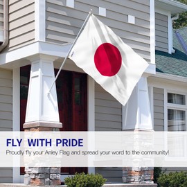 Anley Fly Breeze Bandera de Japón de 3 x 5 pies, Color Vivo y Resistente a la decoloración UV, cabecera de Lona y Doble Costura, Banderas Nacionales japonesas de poliéster con Ojales de latón