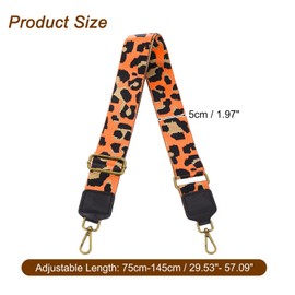 sourcing map Wide Shoulder Strap, 5cm Adjustable Purse Strap Replacement Crossbody Strap for Shoulder Bag Wallets, Orange, Bronze Square Mouth Buckle