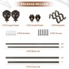 KAMANINA 1 Inch Double Curtain Rods for Windows 36 to