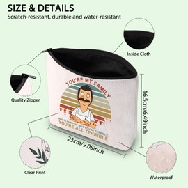 FOTAP Cartoon TV Show Inspired Gift Bob Belcher Makeup Bag Burgers Style Gift Bob Belcher Fan Gift Burgers inspired Cosmetic Bag (TERRIBLE)