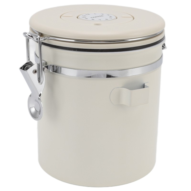 Airtight Coffee Canister 304 Stainless Steel Valve with Scoop for