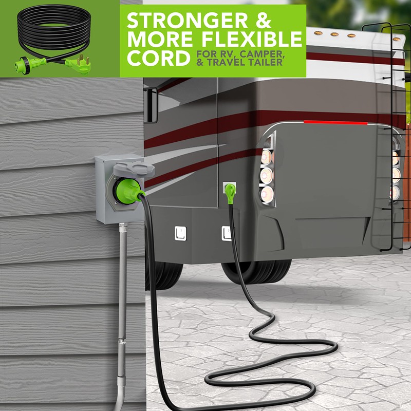 Leisure Cords 25' Power/Extension Cord with 30 AMP Male Standard/30