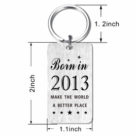 12th Birthday Gifts for Boys Girls - 12Year Yr Old Birthday Keyring for Him Her Women Men 2013 Birthday Decoration