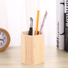 Healifty Pen Pot Pen Holder Hexagon Tube Wooden Pen Container