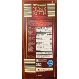 Moser Roth **NEW** ( 1 ) MOSER ROTH DARK RASPBERRY ALMOND CHOCOLATE  5-BAR 4.4-oz PACK