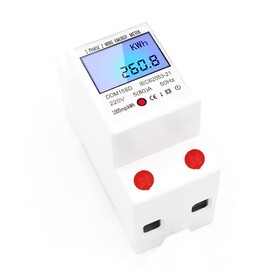 VOANZO Single-Phase Kw Counter DIN Rail Electricity Meter LCD Home Electricity Consumption Monitoring Meter AC220V 5(80) A