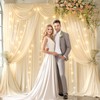 Wish Care 10x10ft Champagne Backdrop Curtains with Lights String for
