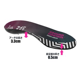 Spenco 22062 Ground Control, High Arch, Ergonomic Hard Orthodontic Insole, Sports, Daily Life, Adjustable, Power Plate, Ground Reaction Gel, Padded, Unisex, Large Size 10.8 - 11.4 in (27.5 - 29.0 cm), Black/Purple