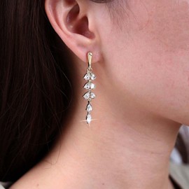 Cybche Boho Crystal Tassel Drop Earrings Gold Leaf CZ Dangle Earrings Long Crystal Leaf Earrings Long Rhinestone Chandelier Earrings Wedding CZ Earrings Jewelry for Women