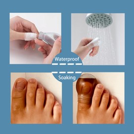 Givam Waterproof Toe Cover & Finger Protectors for Shower and Nail Care | Comfortable and Durable Soaking Sleeves for Fingers and Toe (2 Large 1 Small)