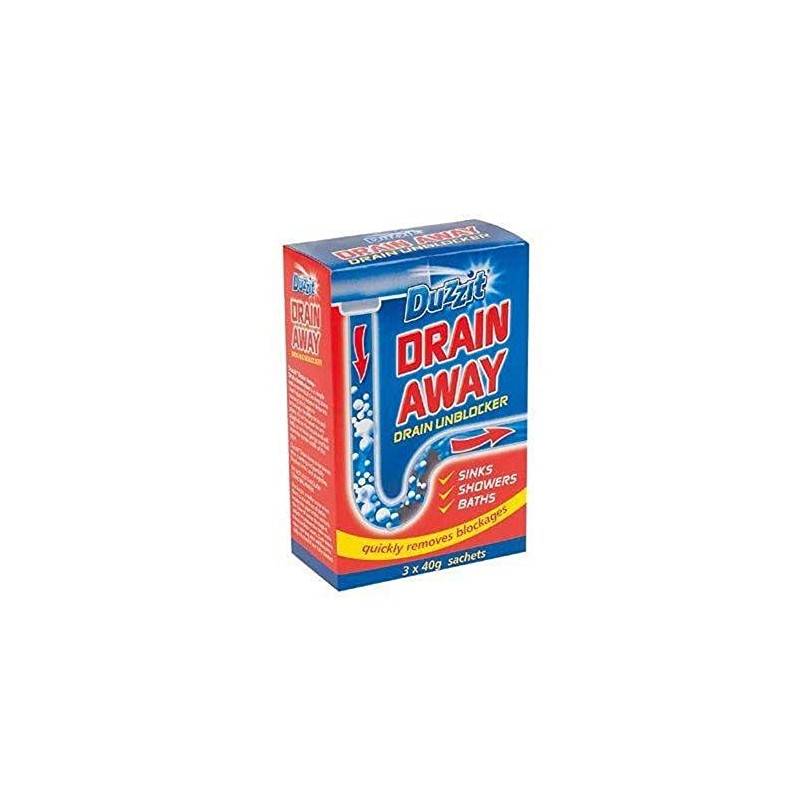 Duzzit 3 x Drain Away-3 x 40g Sachets, Plastic