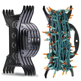 CXLHO 8Pack Christmas Light Storage Holder, All-Purpose Holiday Light Storage, Light Cord Wind up, Christmas Light Organizer for String Lights, Extensions Cords, Garland, Beads and More, Black