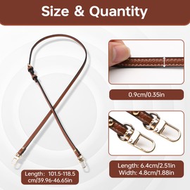 NVGVUP For Longchamp Mini Bag Strap, For Longchamp Strap Brown, Adjustable Bag Straps for Longchamp Backpack, 0.9cm Wide Leather Bag Strap with Punch-Free Adapter, for Daily Travel Parties