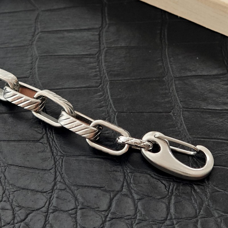 ULLMYYL Masculine Stainless Steel Cuban Chain Bracelet for Men