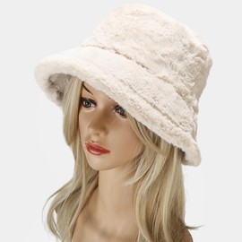 DURINM Winter Hat Women's Plush Fishing Hat Winter Casual Hat Bucket Hat Floppy Hat Warm Fishing Hat Bucket Hat Plush Hat for Girls, Flat Khaki