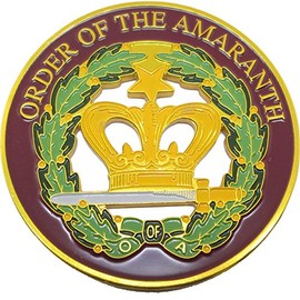 Order of The Amaranth Round Cut Out Heavy Weight Car Emblem [Gold - 2.75"] - ID#141263